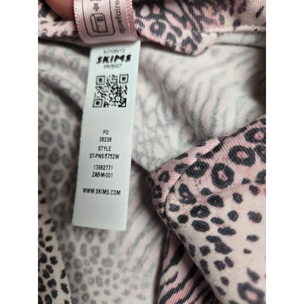 Skims Sleep Long Sleep Set Bloom Modal Cotton Animal Pink Leopard Zebra S NEW - Picture 10 of 11